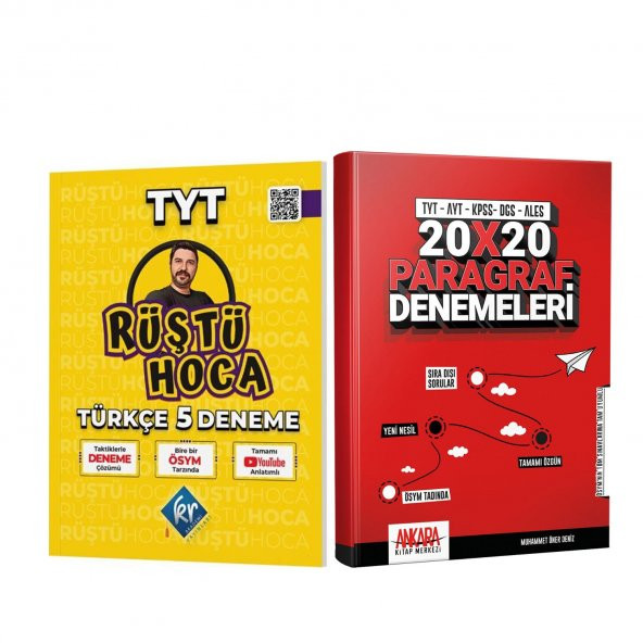 KR Akademi 2023 Rüştü Hoca TYT Türkçe ve AKM Paragraf Deneme Seti 2 Kitap
