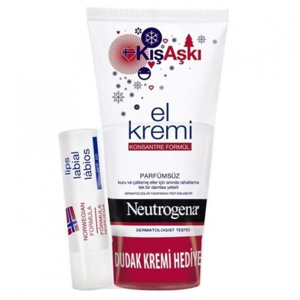 Neutrogena Parfümsüz El Kremi + Dudak Nemlendirici Hediyeli