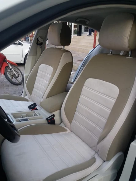 VW Passat B8 Ortalar Krem Tay Tüyü-Kenarlar Maldive Deri - Resim 2