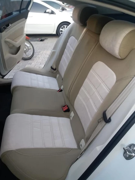 VW Passat B8 Ortalar Krem Tay Tüyü-Kenarlar Maldive Deri - Resim 8