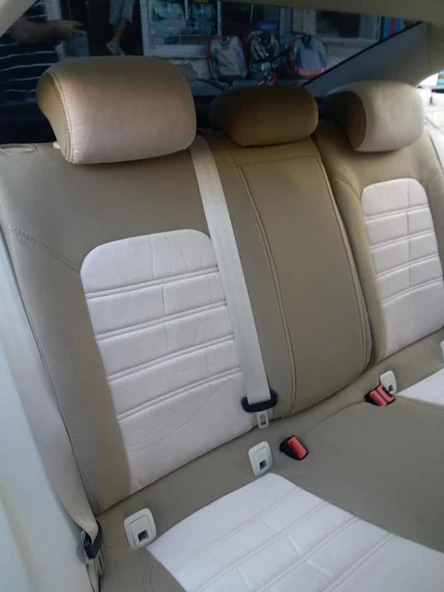 VW Passat B8 Ortalar Krem Tay Tüyü-Kenarlar Maldive Deri - Resim 6