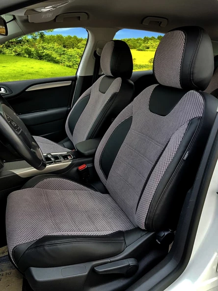 Citroen C4 Özel Dikim Desenli Nubuk Koltuk Kılıfı