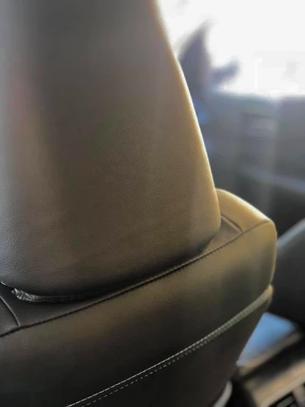 Honda CRV Özel Dikim Koltuk Kılıfı Füme Tay Tüyü - Siyah Deri - Resim 7