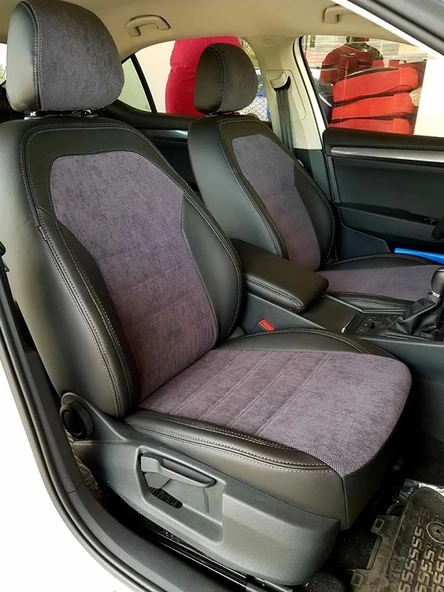 Mazda 3 Özel Dikim Kanallı Nubuk Koltuk Kılıfı - Resim 9