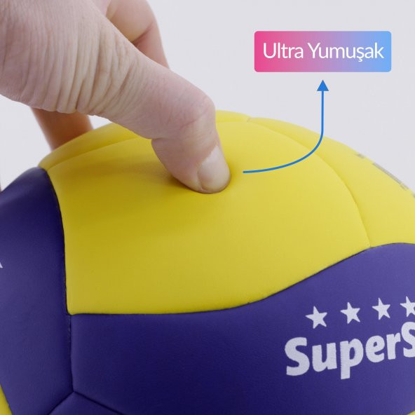 Voleybol Topu SuperSoft Yapıştırma Soft Touch Yumuşak Yüzey 18 Panel 5 Numara - 4