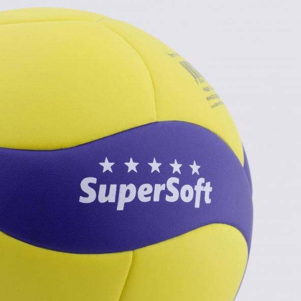 Voleybol Topu SuperSoft Yapıştırma Soft Touch Yumuşak Yüzey 18 Panel 5 Numara - 5