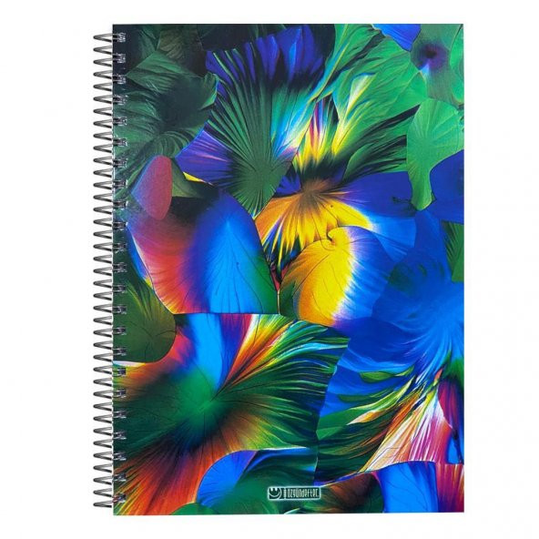Özgün A4 Spiralli Sert Kapak Defter 160 Yaprak Kareli 4 Renk Bölmeli - 2