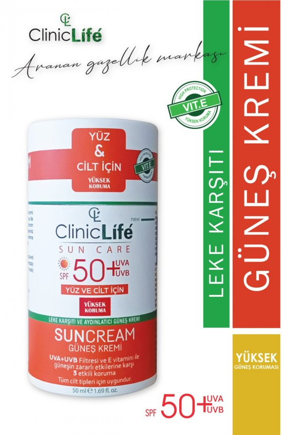 cliniclife Leke Karşıtı Ve Aydınlatıcı Güneş Kremi 50+ Spf