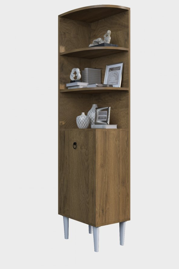 RAFİNERİ Dekoratif Dolap Köşe Rafı, Çok Amaçlı Raf, Salon Rafı - 3