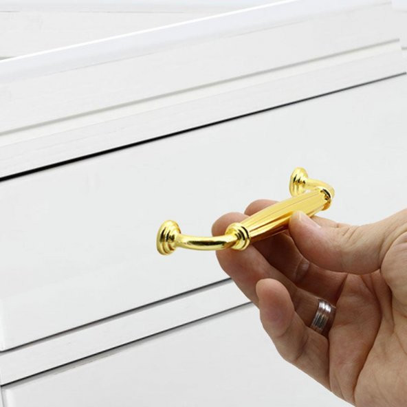 Mobilya Mutfak Dolabı Çekmece Dolap Kapak Kulpu Kulbu Altın 128 mm Metal Kulp - Resim 4