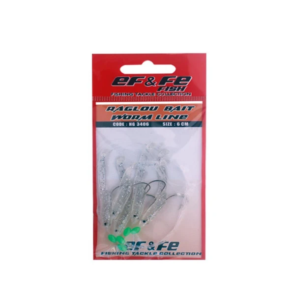 EFFE Raglu Bait Worm 6cm Kurt Çapari HG3406 Simli Silikon