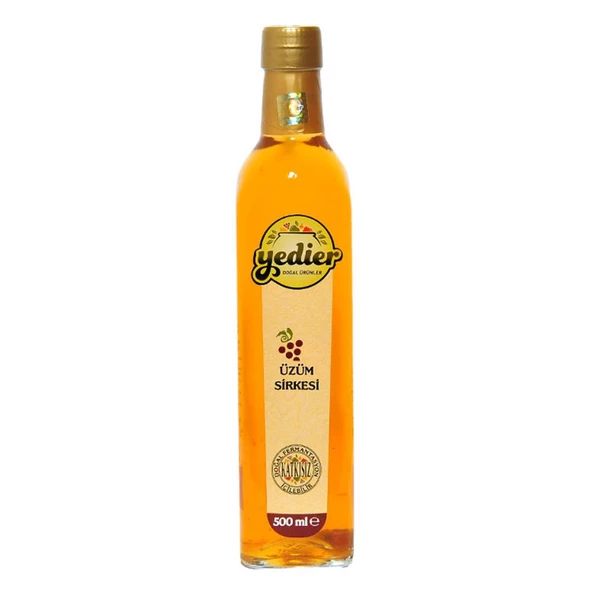 Yedier Doğal Fermente Katkısız İçilebilir Saf Üzüm Sirkesi 500ML