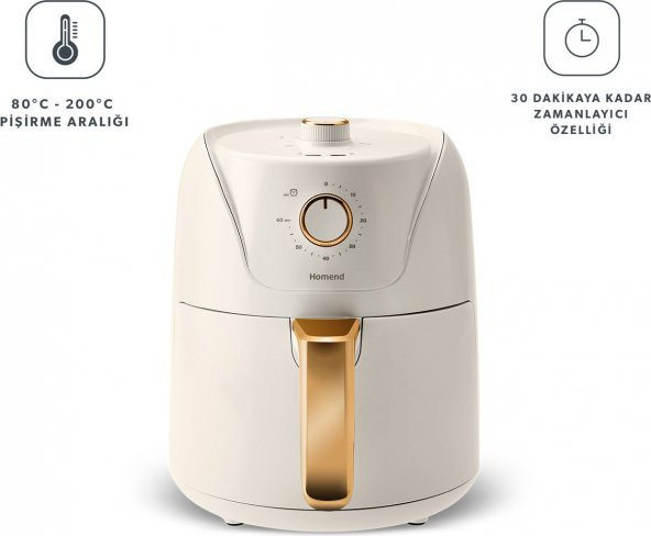 Homend Airfryday 2504H 8 Farklı Programlı Airfryer 4,3 Lt Yağsız Fritöz 700.01.01.0429 - 2