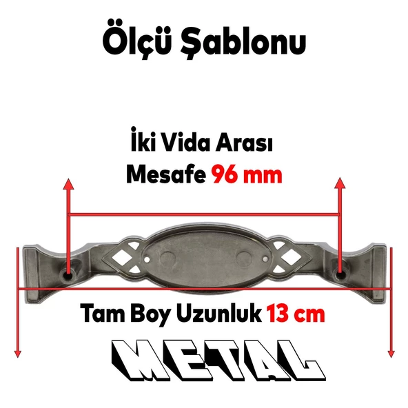 Palmira Mobilya Mutfak Dolabı Çekmece Dolap Kapak Kulpu Kulbu Beyaz (96 MM-9.6 CM) Metal Kulpları - 4