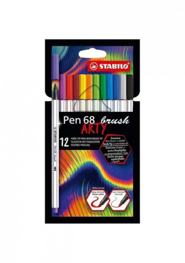Stabilo Keçe Uçlu Boya Kalemi Pen 68 Brush Arty 12 Renk ürün görseli