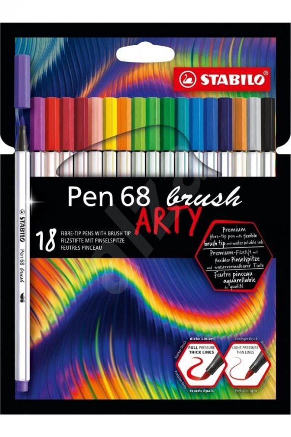 Stabilo Keçe Uçlu Boya Kalemi Pen 68 Brush Arty 18 Li Renk