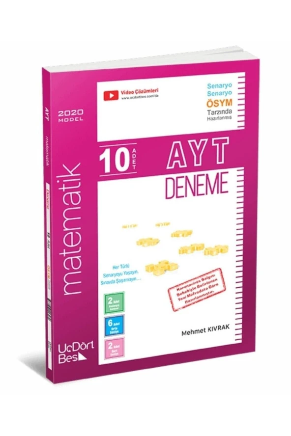 Üçdörtbeş Yayınları Ayt Matematik 10lu Deneme 2023 Güncel basım