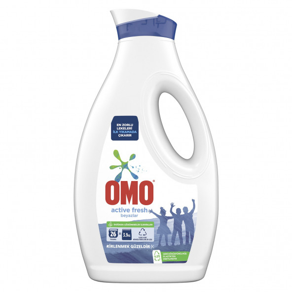 Omo Sıvı Çamaşır Deterjanı Beyazlar Için En Zorlu Lekeleri Ilk Yıkamada Çıkarır 1690 ml 2 Adet - 2