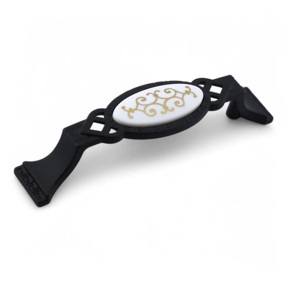 Palmira (96 MM -9.6 CM) Siyah Metal Mobilya Mutfak Dolabı Çekmece Dolap Kapak Kulpu Kulbu Kulpları - 4