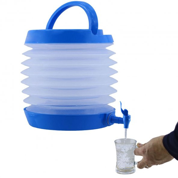 Su Sebili Katlanabilir Termos Çeşmeli Körüklü 5.5 Litre Piknik Kamp Su Ayran Meşrubat İçecek Bidonu - 5