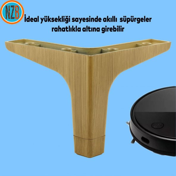 Mobilya Kanepe Sehpa TV Ünitesi Baza Koltuk Ayağı Açık Ceviz Renk 12 cm Ayak - 6