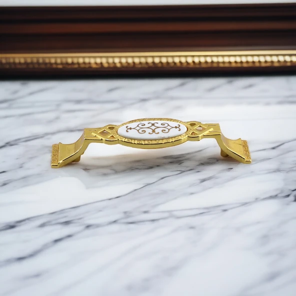 Palmira (96 MM - 9.6 CM) Gold Metal Mobilya Mutfak Dolabı Çekmece Dolap Kapak Kulpu Kulbu Kulpları - 2