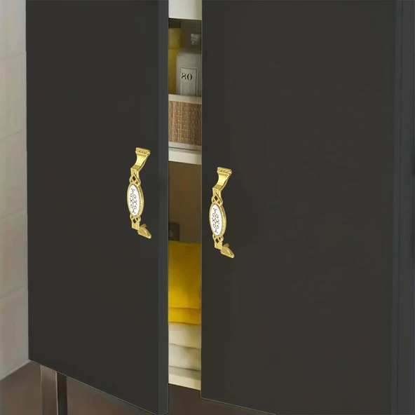 Palmira (96 MM - 9.6 CM) Gold Metal Mobilya Mutfak Dolabı Çekmece Dolap Kapak Kulpu Kulbu Kulpları - 7