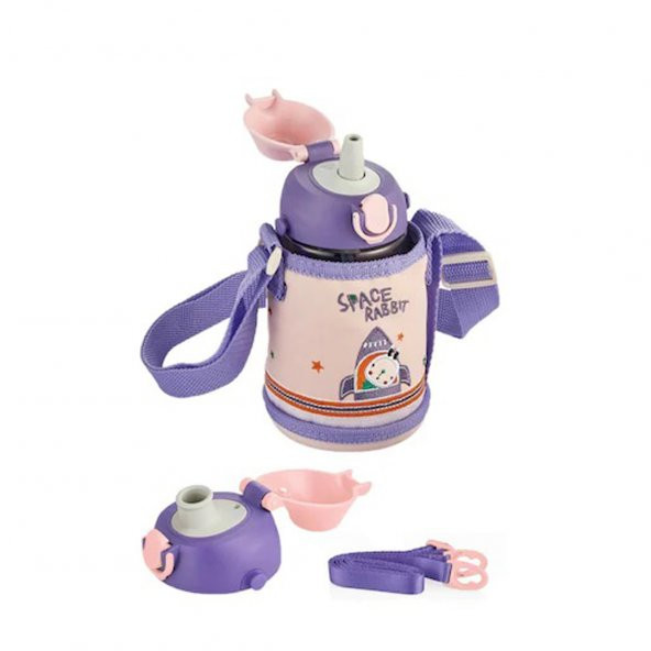 Uzspace 2041 700ml Mor-Pembe Çocuk Su Matarası