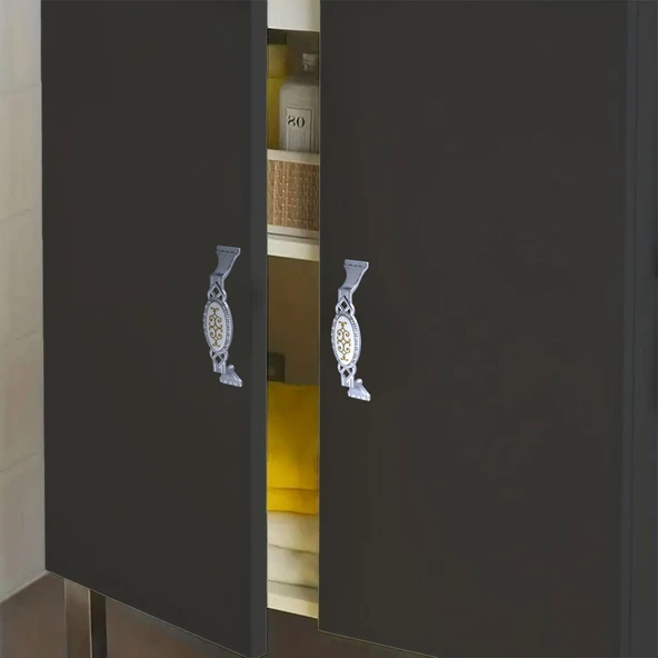 Palmira Mobilya Mutfak Dolabı Çekmece Dolap Kapak Kulpu Kulpları Kulbu Krom Renk 96 Mm Metal Kulp - 3