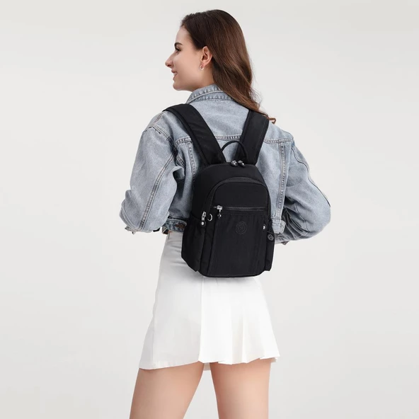 Smart Bags Küçük Boy Kadın Sırt Çantası Krinkıl Kumaş 3179 - Resim 7