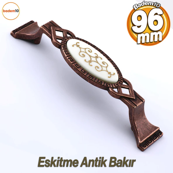 Palmira (96 mm - 9.6 cm) Eskitme Antik Bakır Metal Mobilya Mutfak Dolabı Dolap Kulpu Kulbu Kulpları ürün görseli