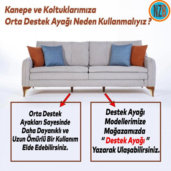 Mobilya Kanepe Yatak Sehpa TV Ünitesi Baza Koltuk Ayağı Kahverengi Renk 15 cm Ayak - 4