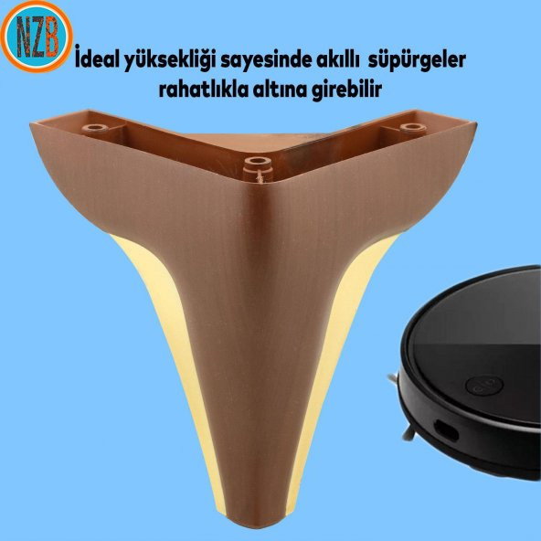 Mobilya Kanepe Yatak Sehpa TV Ünitesi Baza Koltuk Ayağı Kahverengi Renk 15 cm Ayak - 5