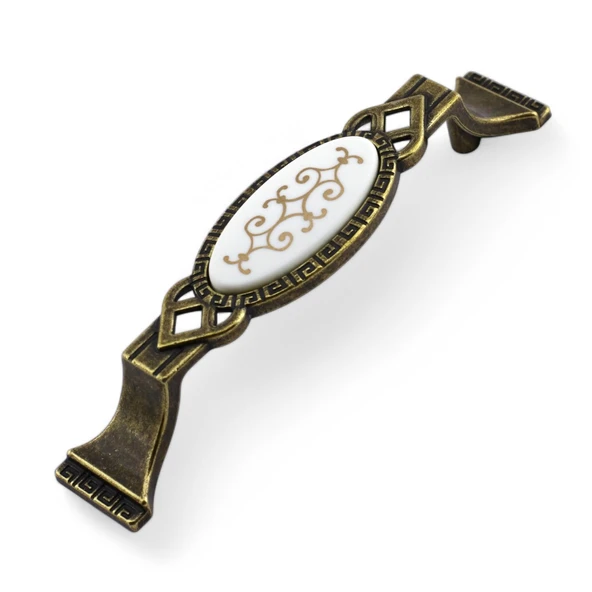 Palmira (96 mm - 9.6 cm) Eskitme Antik Sarı Metal Mobilya Mutfak Çekmece Dolap Kulpu Kulbu Kulpları - 3