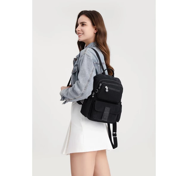 Smart Bags Kadın Sırt Çantası Küçük Boy Krinkıl Kumaş 3168 - 8