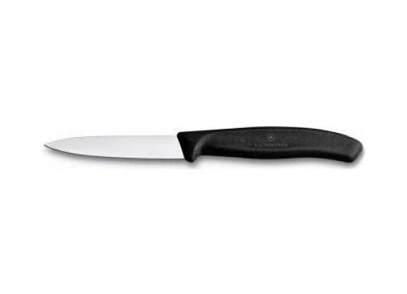 Victorinox Soyma Bıçağı 8cm Sivri Ağızlı Siyah
