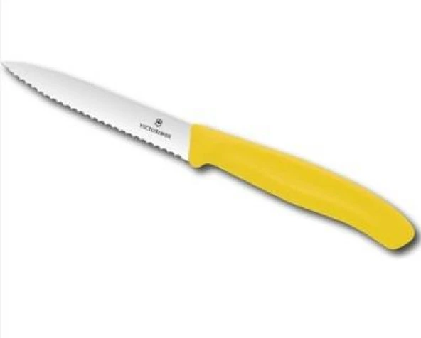 Victorinox Soyma Bıçağı 10cm Testere ve Sivri Ağızlı Sarı