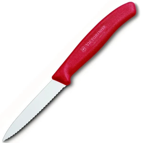 Victorinox Soyma Bıçağı 8cm Testere ve Sivri Ağızlı Kırmızı