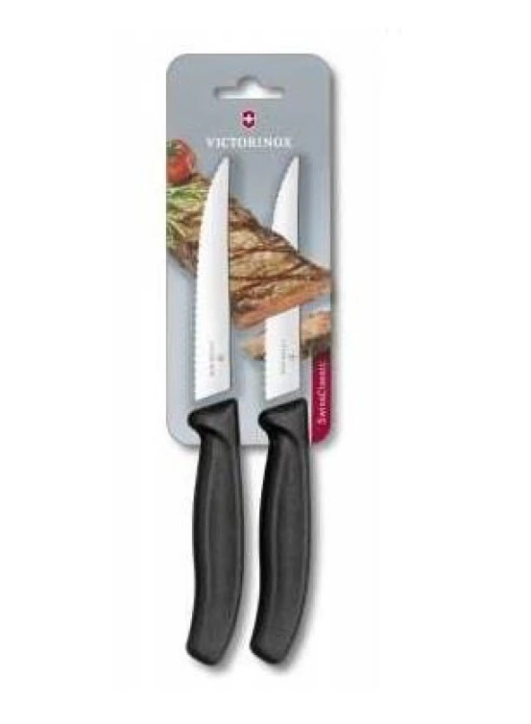 Victorinox Gourmet Steak-Biftek Bıçağı 12cm 2Li Testere Ağızlı Siyah