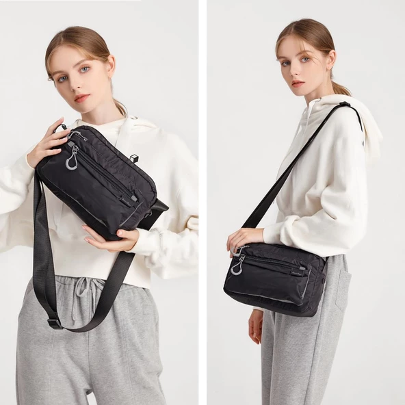 Smart Bags Ekstra Hafif Kumaş Kadın Postacı Çantası 3148 - Resim 4