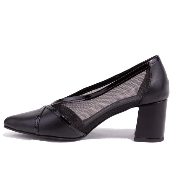 Dagoster DZA07-2682009 Siyah Klasik Topuklu Kadın Ayakkabı - Resim 3