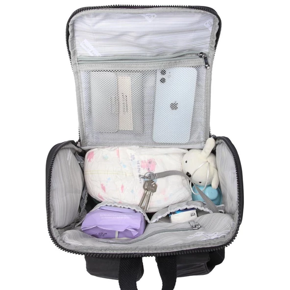 Anne Bebek Sırt Çantası Smart Bags Krinkıl Kumaş 3000 - 10
