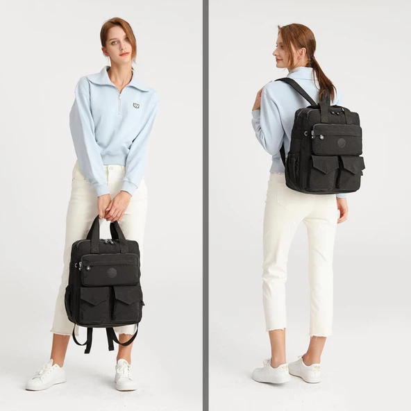 Büyük Boy Krinkıl Kumaş Sırt Çantası Smart Bags 1175 - 12