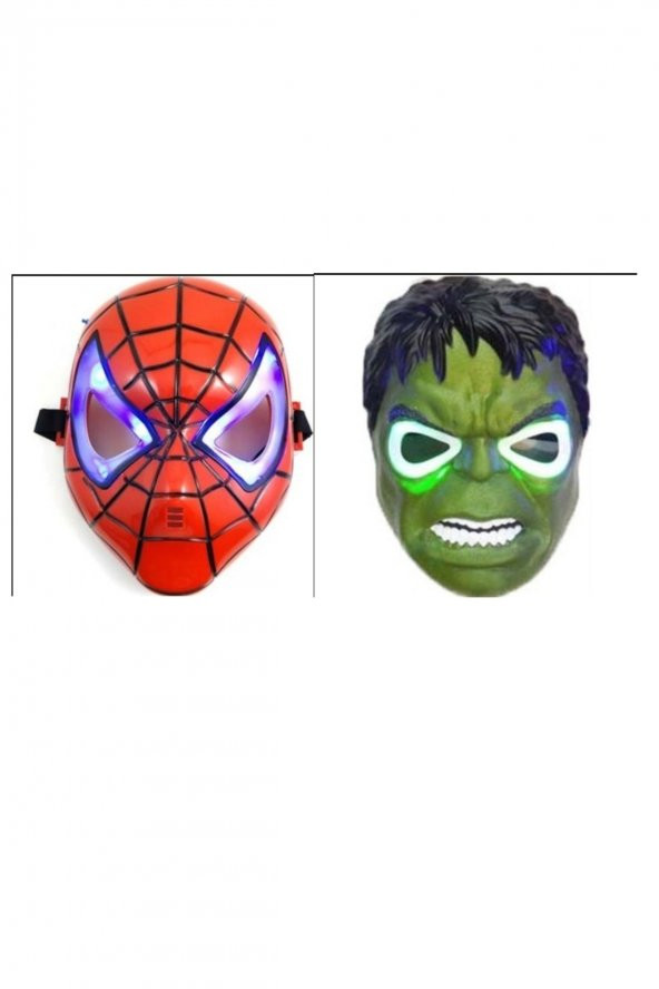 Hulk Ve Örümcek Adam Işıklı Maske 2li Set