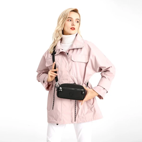 Smart Bags Mini Boy Postacı Çantası ve Cüzdanı Krinkıl Kumaş 1112 - Resim 10