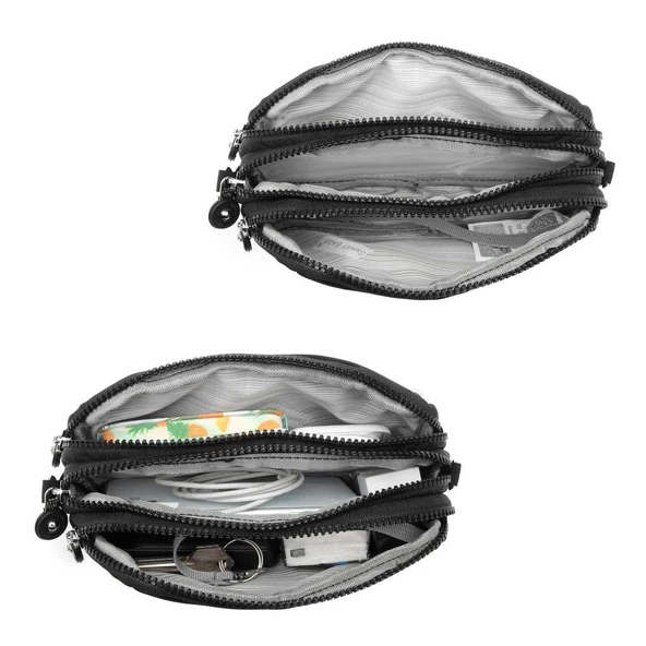 Smart Bags Mini Boy Postacı Çantası ve Cüzdanı Krinkıl Kumaş 1112 - Resim 3