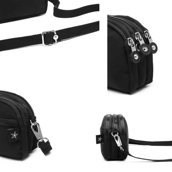 Smart Bags Mini Boy Postacı Çantası ve Cüzdanı Krinkıl Kumaş 1112 - Resim 5