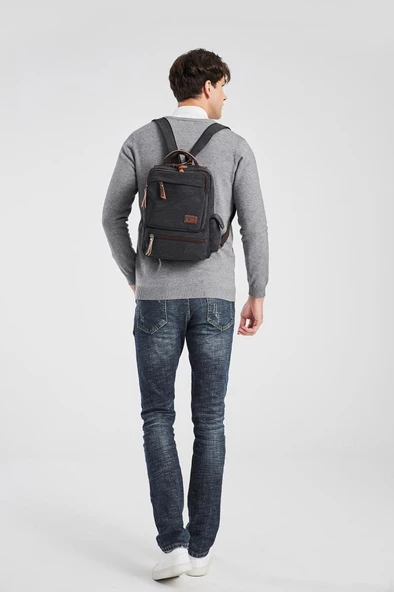 C-Active Kanvas Kumaş Orta Boy Sırt Çantası 1261 - 2