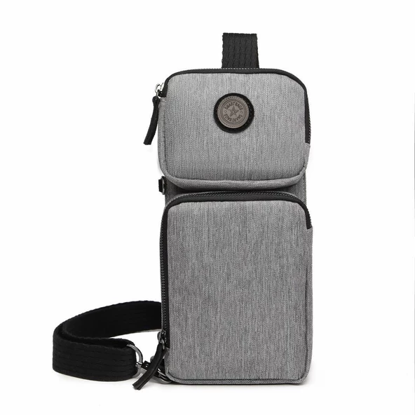 Kırçıllı Gri Kumaş Kadın Bodybag Çantası Smart Bags 3097 - 11