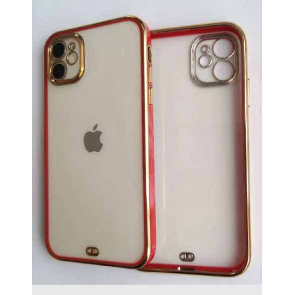 Apple iPhone 11 Uyumlu Kamera Korumalı Lüx Lazer Kesim Şeffaf Kılıf